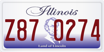 IL license plate Z870274