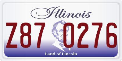 IL license plate Z870276