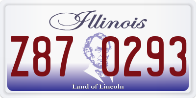 IL license plate Z870293