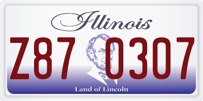 IL license plate Z870307