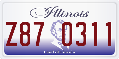 IL license plate Z870311