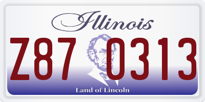 IL license plate Z870313
