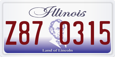 IL license plate Z870315