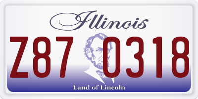 IL license plate Z870318