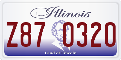 IL license plate Z870320