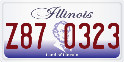 IL license plate Z870323