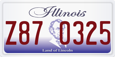 IL license plate Z870325