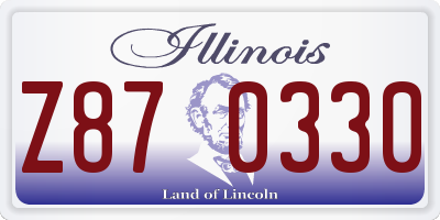 IL license plate Z870330