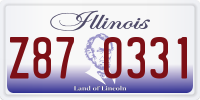 IL license plate Z870331