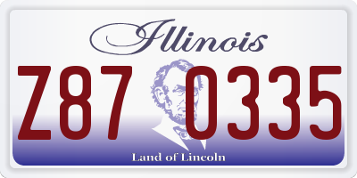 IL license plate Z870335
