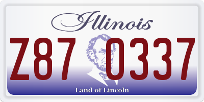 IL license plate Z870337