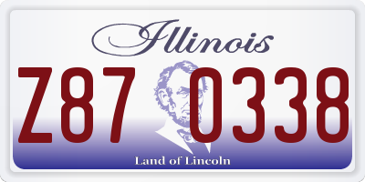 IL license plate Z870338