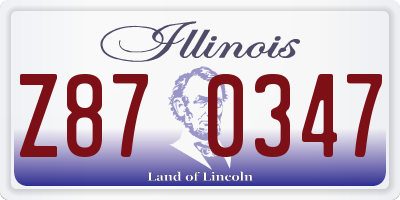 IL license plate Z870347