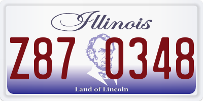 IL license plate Z870348