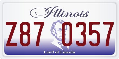 IL license plate Z870357