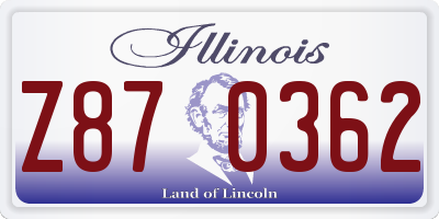 IL license plate Z870362