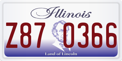 IL license plate Z870366
