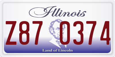 IL license plate Z870374