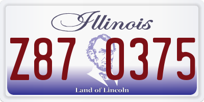 IL license plate Z870375
