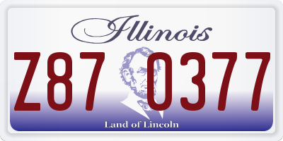 IL license plate Z870377