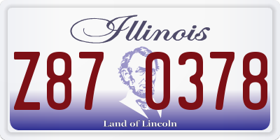 IL license plate Z870378