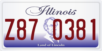 IL license plate Z870381