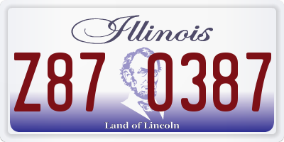 IL license plate Z870387