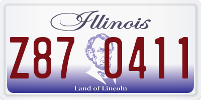 IL license plate Z870411