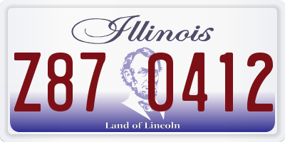 IL license plate Z870412