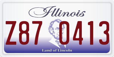 IL license plate Z870413