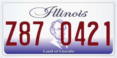 IL license plate Z870421
