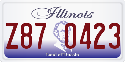 IL license plate Z870423