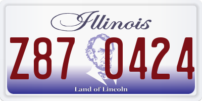 IL license plate Z870424