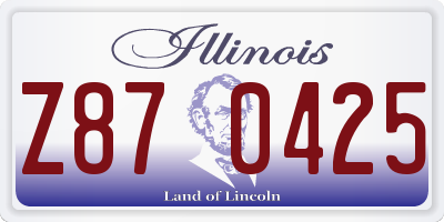 IL license plate Z870425