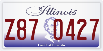 IL license plate Z870427