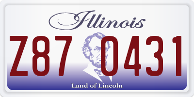 IL license plate Z870431