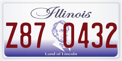 IL license plate Z870432