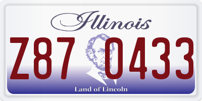 IL license plate Z870433