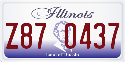 IL license plate Z870437