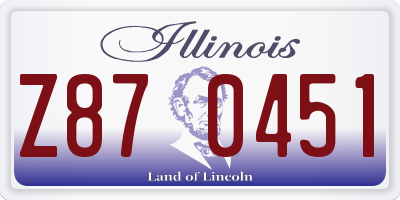 IL license plate Z870451