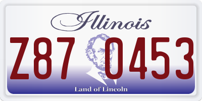 IL license plate Z870453