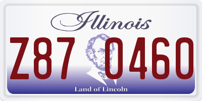 IL license plate Z870460