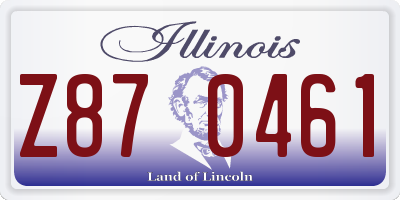 IL license plate Z870461