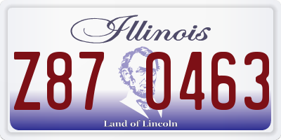 IL license plate Z870463