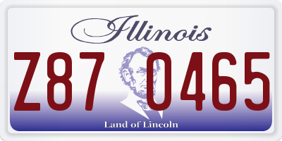 IL license plate Z870465