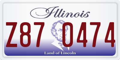 IL license plate Z870474