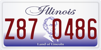 IL license plate Z870486