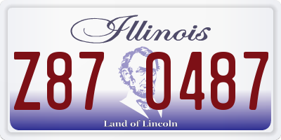 IL license plate Z870487