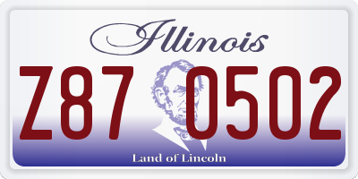 IL license plate Z870502