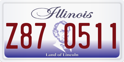 IL license plate Z870511